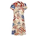 thumbnail image 5 of SELONE Red White Blue Party Dresses Red White Blue Party Dresses Summer Seaside Fashion Casual Short Sleeve Round Neck Dress American Flag Clothing Fourth of July Outfits Show Your Pride Blue XL, 5 of 5