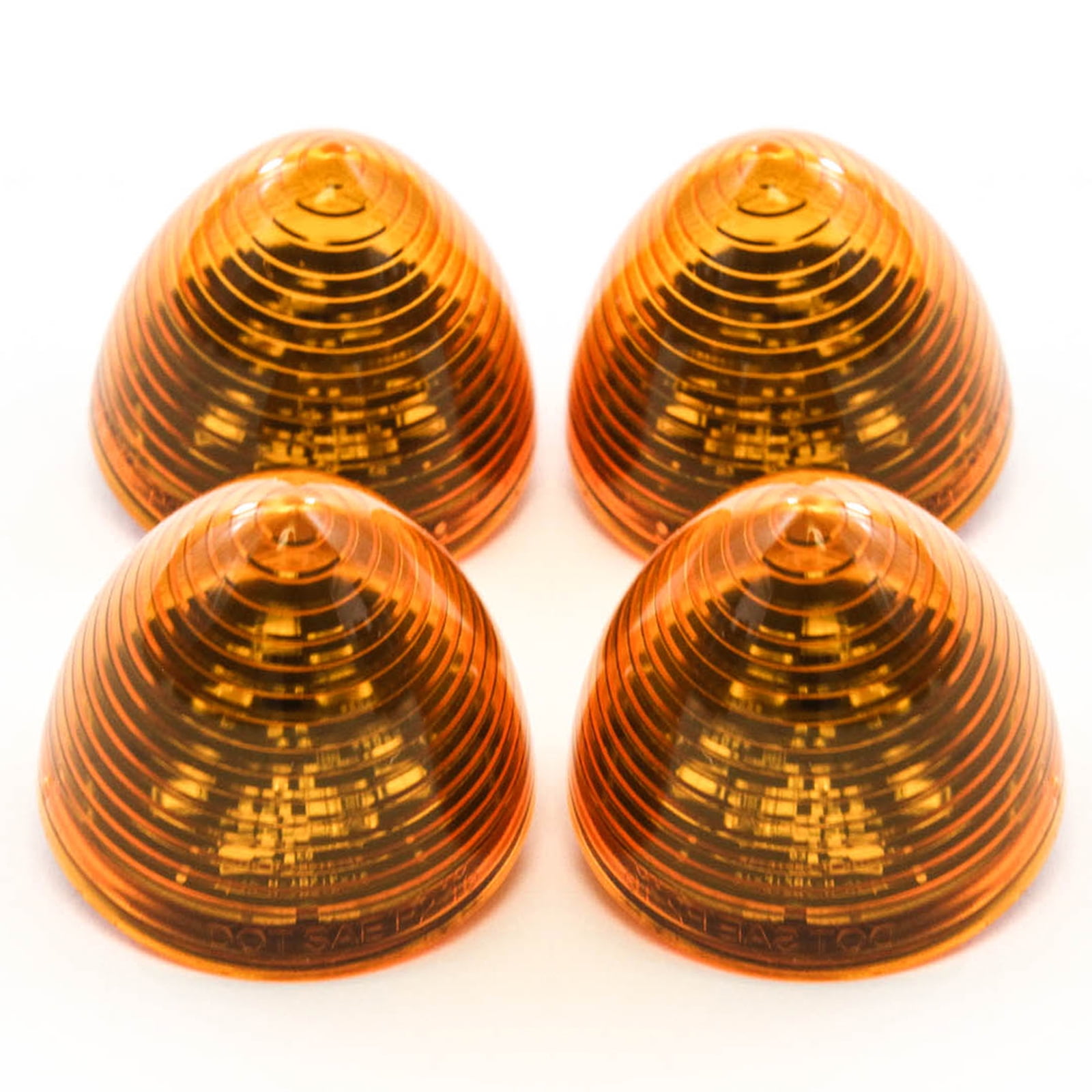 4 Amber LED 2 Inches Marker Beehive Cone Lights Trailer Auto Bright