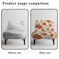 thumbnail image 6 of HELLHERO Thanksgiving Armless Accent Chair Cover Featuring Pumpkin Print, Anti Scratch Elastic Bottom Protector for Living Room Kitchen, 6 of 8