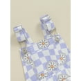 thumbnail image 6 of Suealasg Toddler Baby Girl Clothes Summer Short Overalls Flower Plaid Print Romper Jumpsuit Shorts Little Girls Cute Outfit, 6 of 7
