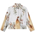 thumbnail image 4 of Jackets for Women Winter Coat Jackets Flannel Stand Collar Jacket(Thanksgiving Pumpkin Autumn Maple Leaves,Size:S-4XL), 4 of 7