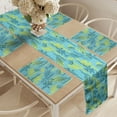 thumbnail image 2 of Ambesonne Nature Art Table Runner & Placemats, Abstract Branches Motif, Placemat 4 pcs + Runner 12"x90", Yellow Pale Blue Teal, 2 of 2