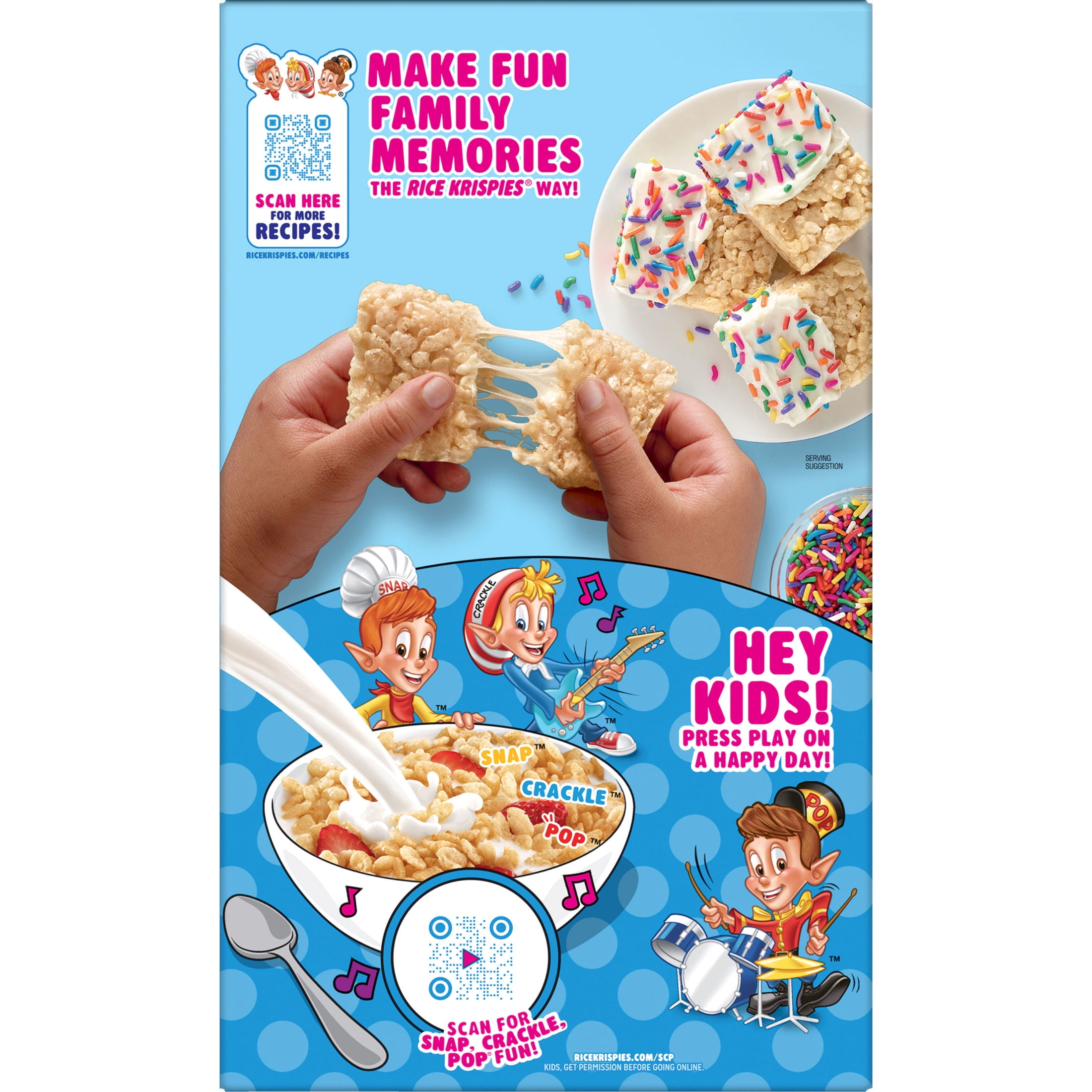 (8 pack) Kellogg's Frosted Krispies Frosted Flavor Breakfast Cereal, Kids Snacks, Family Size, 17.1 oz
