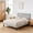 Light Gray, variant on ASINMAK Full Size Linen Upholstered Bed Frame, Tufted Headboard, Wood Slat Support, No Box Spring Needed, Easy Assembly, Pink