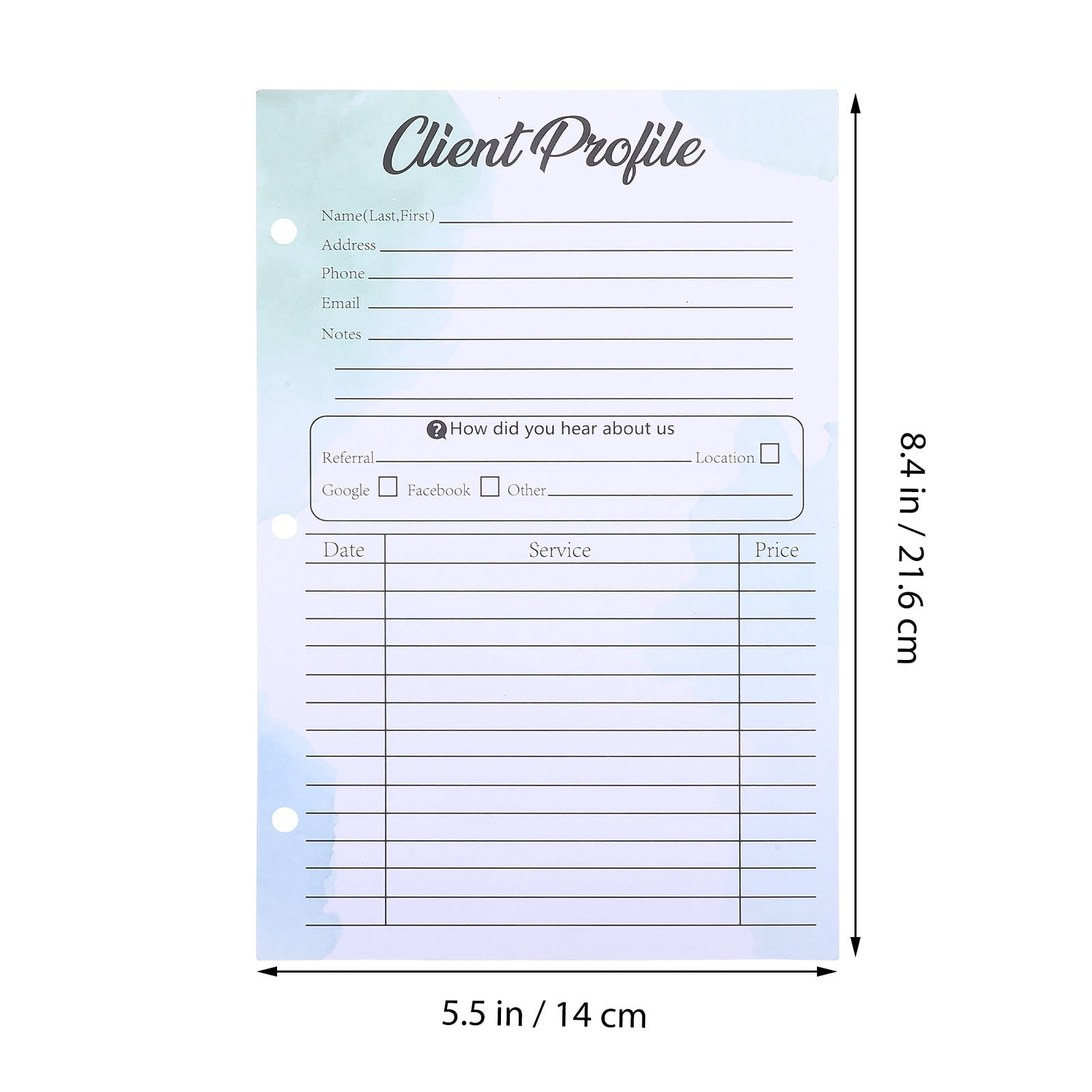 Tineasur Client Profile Cards 50 Pieces - Efficient and Organized Information Recording for Business and Personal Use