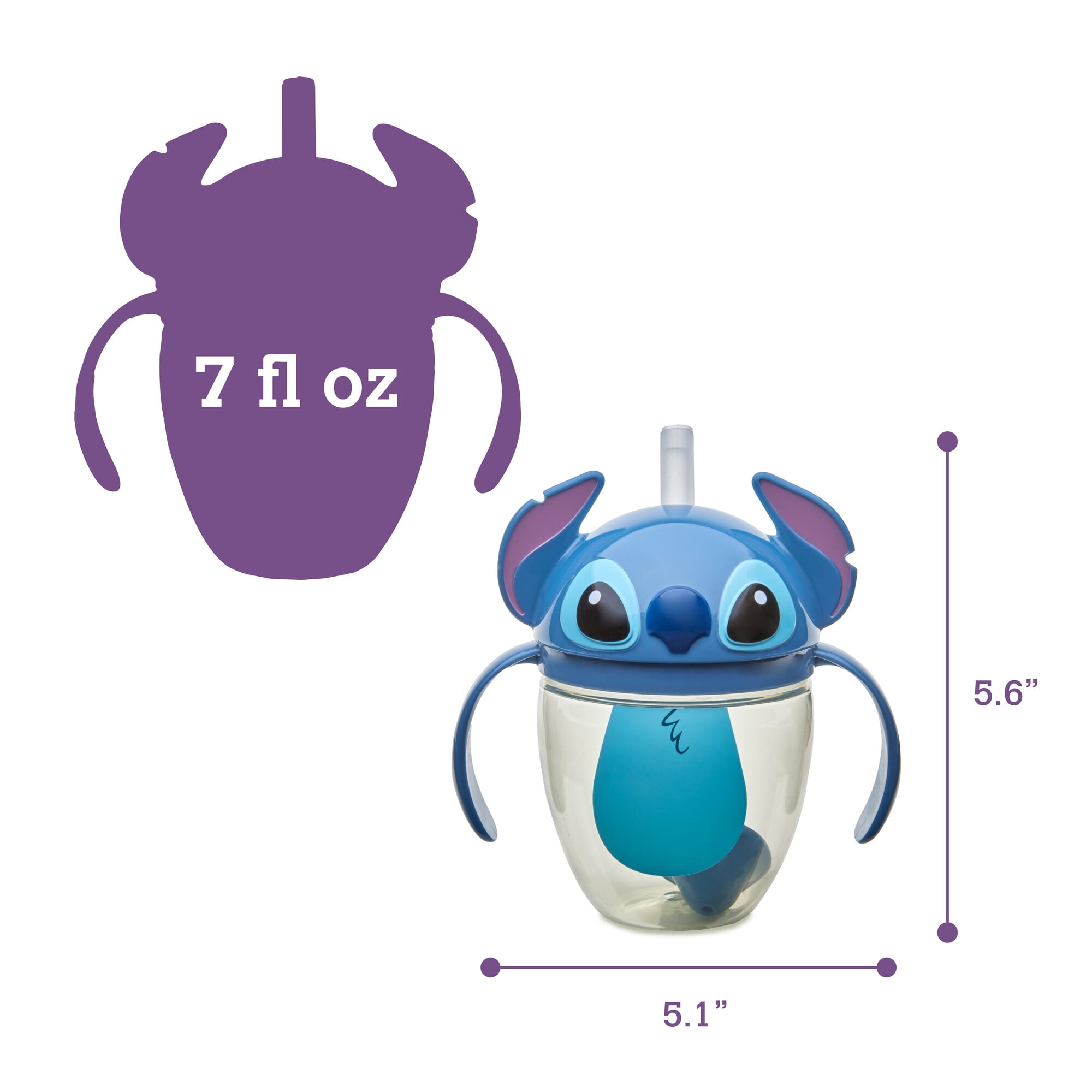 The First Years 7oz Stitch Spill Proof Weighted Straw Trainer Sippy Cup - 6 Months and up