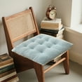 thumbnail image 5 of Cinvoph 16"x16" Thickened Chair Cushions Solid Color Velvet Seat Cushion for Dining Chairs Non-Slip Plush Luxurious Washable Seat Pad, Soft Cozy for Kitchen Home Office Decor, Light Blue, 5 of 6