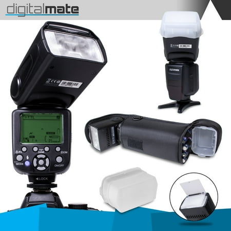 DigitalMate DM680EX E-TTL SpeedLight 18-180mm Power Zoom Flash, Bounce, Swivel, LCD Display and Case for Canon 80D 77D 70D 60D 60Da 50D 7D 6D 5D 5DS 1DS T7i T7s T7 T6s T6i T6 T5i T5 T4i T3i T3 SL2