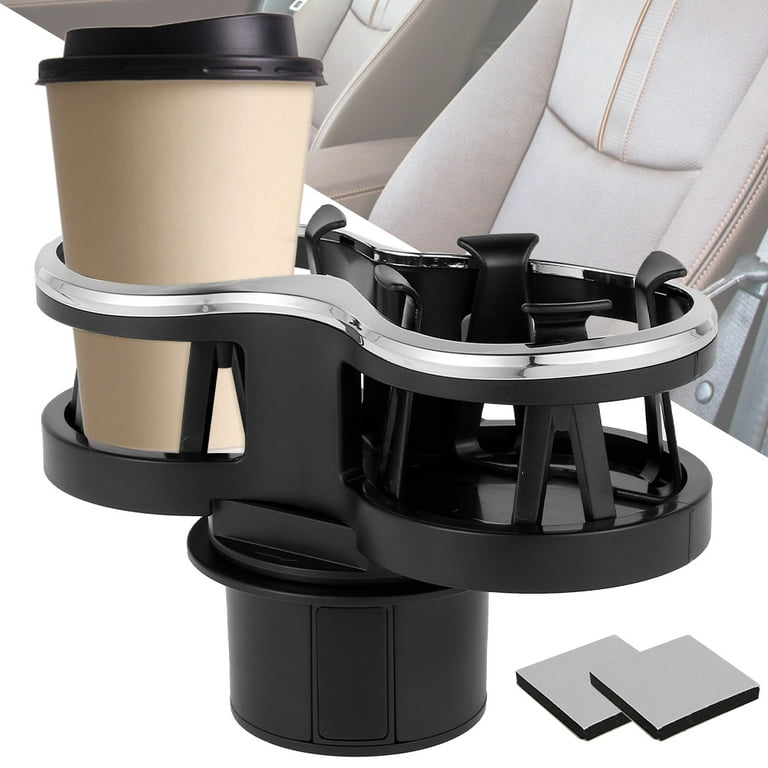 Hotbest Car Cup Holder Extender 2 in 1 Car Drink Holder Expander Adapter with Adjustable Base ehicle-Mounted Dual Cup Holder, Size: 1pc