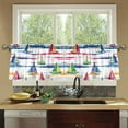 thumbnail image 4 of Yayeee Kitchen Curtains Tier Set of 2 Light Filtering 57"x24" Over Sink Window Panels, Hand Drawn Sailboats, 4 of 7
