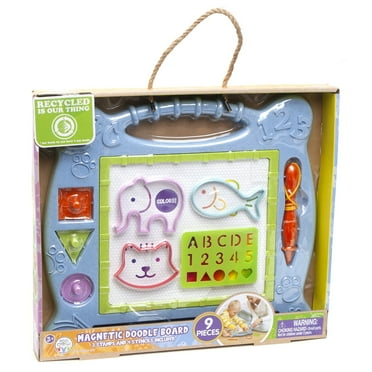 Roo Crew: Magic Doodle Board - 9 Pieces - Travel Friendly, Sketch & Erase, Animal Shapes, ABC, Magnetic Writing Toy, Preschool, Toddler & Kids Ages 3 