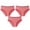 Red, variant on jjayotai Womens Underpants Clearance 3PC Women Everyday Conservative Ventilate Middle Waist Stripe Underwear Panties