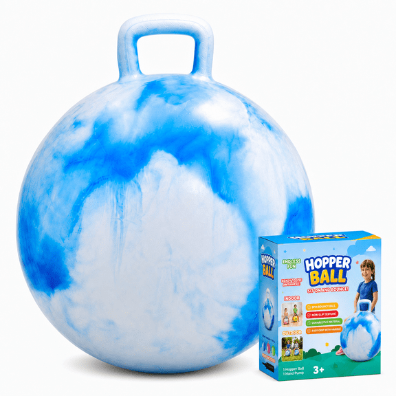 Hopper Ball With Handle For Kids 20-inch (50cm) Bouncy Balls For Kids, jumping ball for kids Kangaroo Hippity Hop Balls, Sit And Spin Bouncing Ball With Handle With Hand Pump