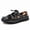 Black, variant on Men's Summer Leather Sandals Breathable Slip-On Outdoor Hiking, Mountain Climbing, and Stream Trekking Shoes with Cushioned Insole for Large Feet
