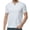 White, variant on WREESH Men's Solid Color Pullover Casual Short Sleeve T-Shirt with Notch Neck for Summer Black