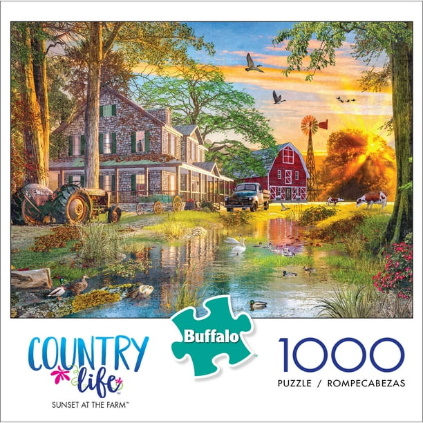 Buffalo Games Country Life Sunset at the Farm 1000 Piece Jigsaw