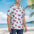 thumbnail image 3 of Susaid Watermelon Print Short Sleeve Shirts Button Down Casual Shirts Summer Beach Aloha Button Down Short Sleeve for Men ,3X-Large, 3 of 7
