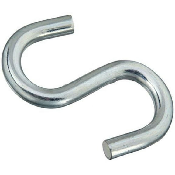 National N347-856 4" Zinc Plated Steel Open S Hook - Quantity of 5