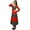 Red & Black, variant on Bimba Women Long Red Dress Flaired Designer Anarkali Kurta Kurti Clothing