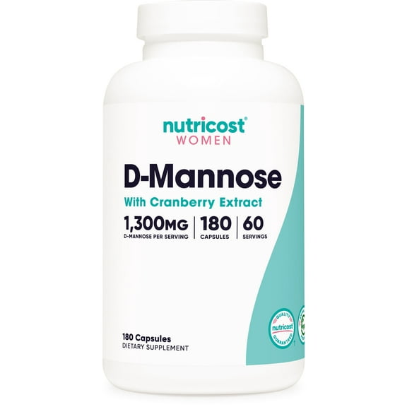 Nutricost D-Mannose with Cranberry Extract for Women 1300mg 180 capsules