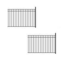 ALEKO Madrid Style Steel Yard Garden Fence 8 x 5 feet Black Set of 2 Panels