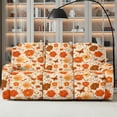 thumbnail image 2 of ZIATUBLES Orange Butterfly Flower Recliner Covers for 3 Seater Reclining Sofa, Soft Fitted Furniture Protector for Pets Washable Stretch Recliner Chair Covers with Storage Pockets Set of 8, 2 of 9