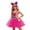 Hot Pink, variant on LYHaoo Kids Girls Halloween Tulle Dresses with Headband and Bag 4PCS Set Performance Party Outfits(6-7 Years)