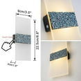 thumbnail image 3 of FSLiving Rechargeable Battery Operated Wall Sconces 5W Wall Mounted Touch Switch Light Blue & Silver Glitter Rhinestone Simple Luxury Lighting Fixtures for Bedsides Living Room Home Office - Set of 2, 3 of 6