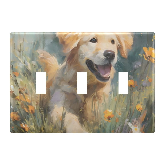 Light Switch Cover Golden Retriever Plates Faceplate Decorative Switch Plate for Bedroom Home Decor