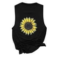 thumbnail image 3 of Zedker Shirts for Women Sunflower or Flower Graphic Tank Top Casual Sleeveless Round Neck Summer Tee Black Plus L, 3 of 3