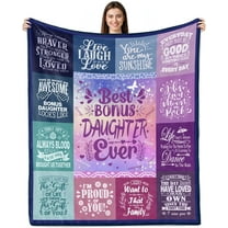 Bonus Daughter Gifts Blanket, Gift for Bonus Daughter, Stepdaughter Gifts from Stepmom, Bonus Daughter Gifts from Stepmom, Bonus Daughter Birthday Gifts for Stepdaughter Throw Blanket 50" X 60"