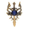 thumbnail image 1 of Retro Dragon Blade Brooch Men Animal Rhinestone Lapel Pin Suit Shirt Badge Jewelry Gift Accessories, 1 of 4