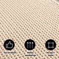 thumbnail image 4 of Alfombras de baño de color beige con respaldo de goma de chenilla: antideslizantes, absorbentes, de secado rápido, lavables. Alfombrillas de baño finas que caben debajo de la puerta., 4 of 5