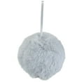 thumbnail image 2 of Northlight Plush Furry Christmas Ball Ornament - 3" - Light Gray, 2 of 7
