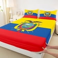 thumbnail image 4 of Manfei Ecuador Flag Queen Sheets,Patriotic Theme Art Queen Sheet Sets,Yellow Blue Red,4 Pieces,1 Flat Sheet, 1 Fitted Sheet and 2 Pillowcases, 4 of 6