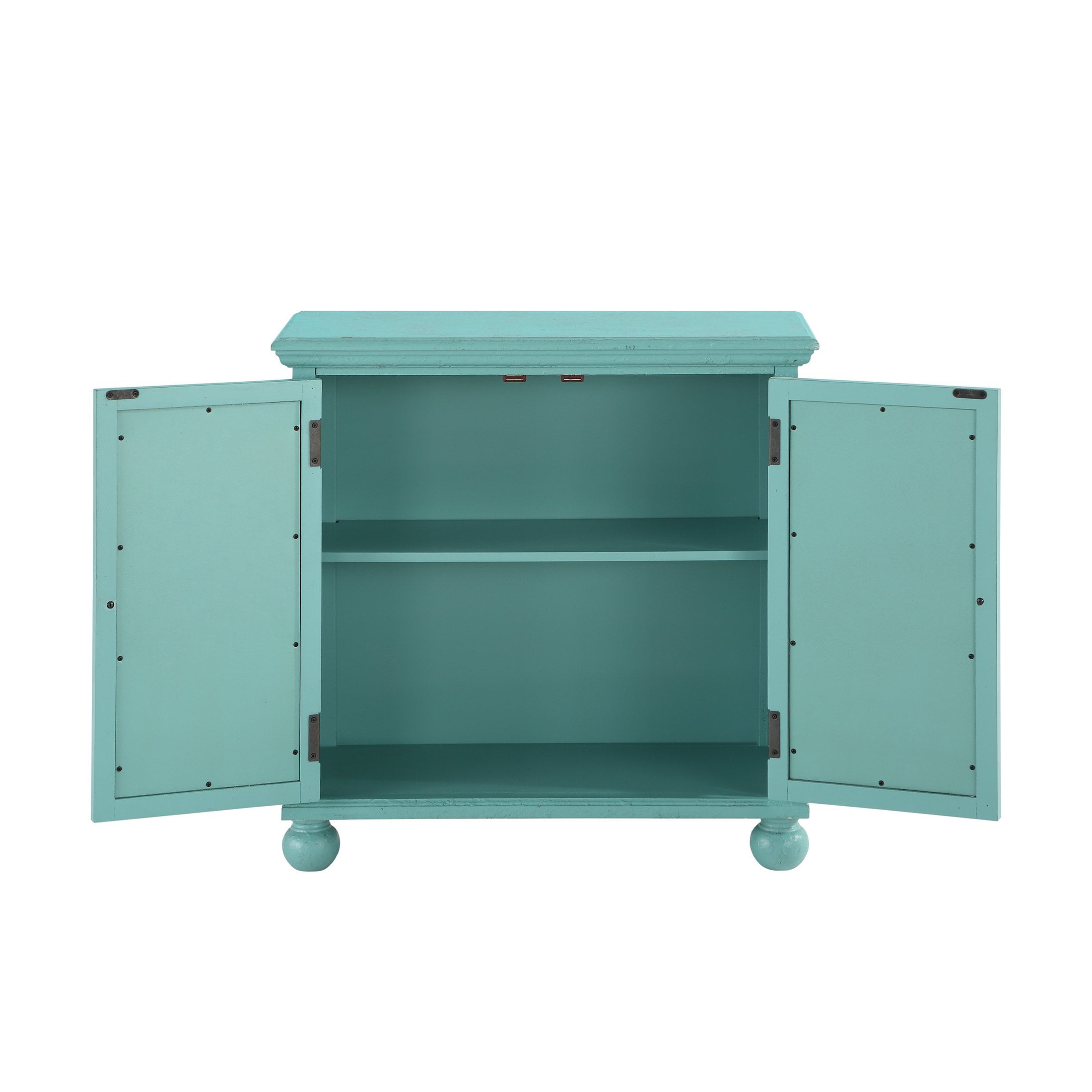 OakvillePark Newhalem Wood Storage Accent Cabinet, Aqua