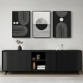 thumbnail image 4 of 3pcs Black and White Abstract Geometric Wall Art Set - Frameless Modern Minimalist Posters for Living Room, Bedroom, Office Decor, Indoor Use, Living Room Wall Decor|Minimalist Wall Art|Canvas Art P, 4 of 4