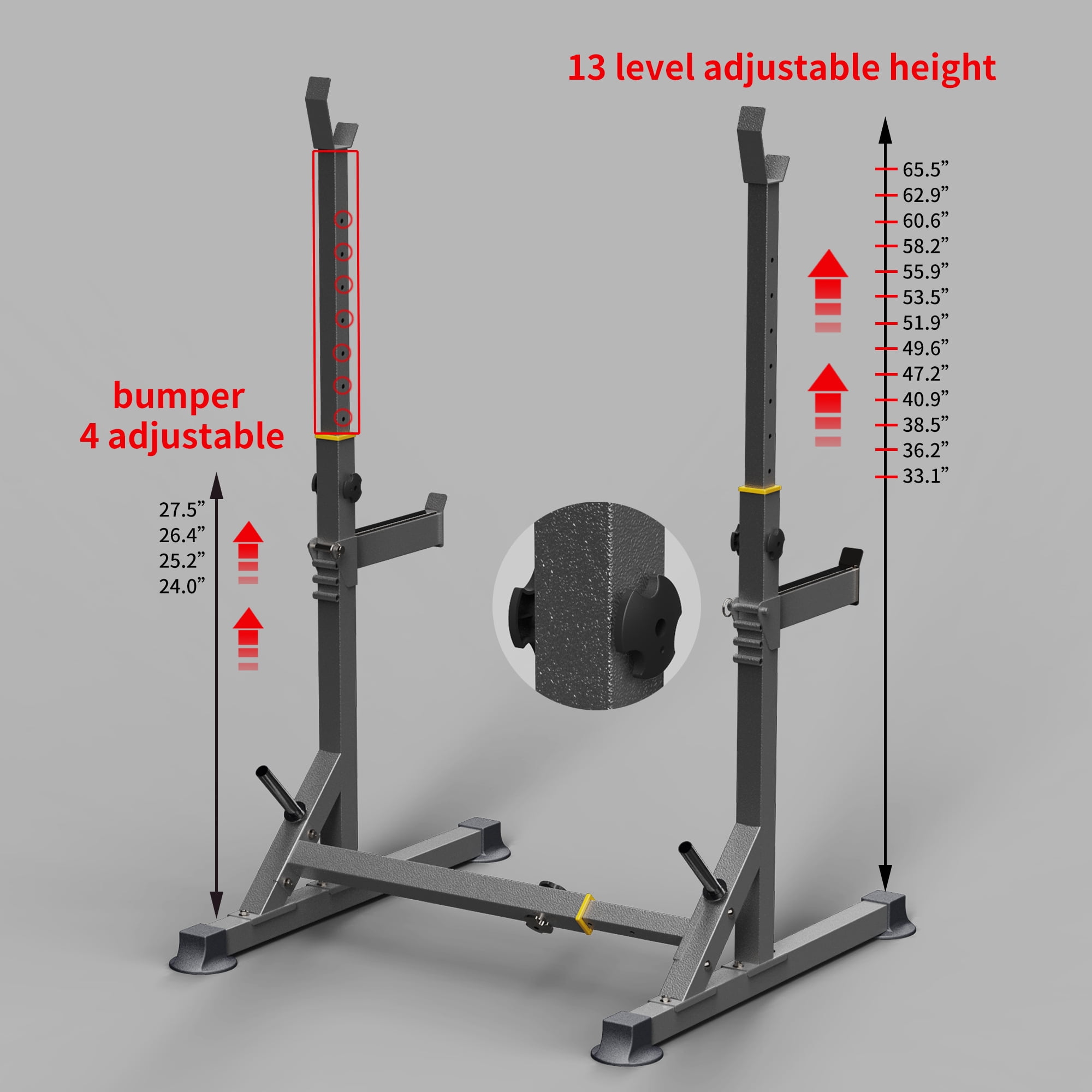 K KiNGKANG Squat Rack,Bench Press Rack Push up Multi-Function Barbell Rack Weight Lifting Gym Home Gym Equipment 440LB