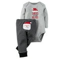thumbnail image 2 of Boy Gray Spring and Autumn Christmas Santa Long Sleeve Romper Two-piece Pajamas Kids, 2 of 10
