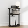 thumbnail image 2 of Furinno TURN-N-TUBE 3-Tier Oval Toolless Narrow Nightstand End Table Espresso, 2 of 4