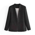 thumbnail image 2 of Clearance Rciityk Black Women Blazers for Work Casual Loose Open Front V Neck Long Sleeve Suit Jackets Fall Fashion Solid Blazer Jacket with Pocket - Fall/Winter Savings Clearance, 2 of 3