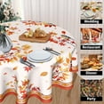 thumbnail image 4 of Happy Autumn Tablecloth Round 60 Inch Fall Leaf Harvest Table Cloths Polyester Fabric Thanksgiving Fall Leaf Seasonal Table Cover for Kitchen Dining Room Picnic Party Autumn/Fall Outdoor, 4 of 6