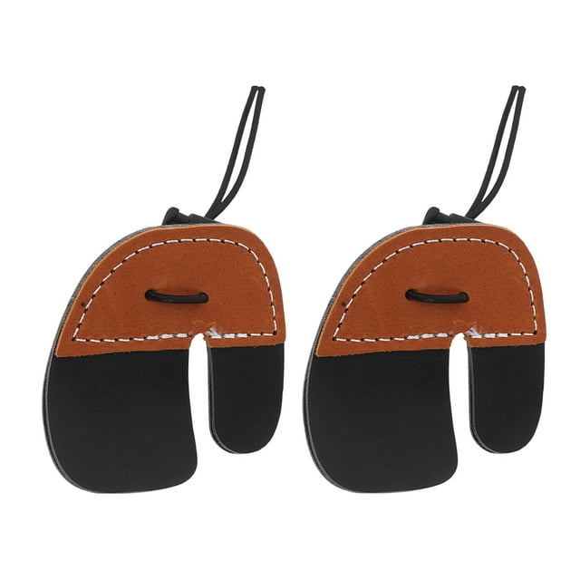 KAKOWELY finger tabs for bow 2pcs Archery Finger Guard Archery Finger Protective Tab Professional Archery Accessory Double Layer Finger Guards for Bow Shooting