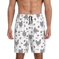 thumbnail image 1 of Balery Funny Chicken Pantalones cortos de pijama de punto de algodón para hombre con cinturilla y bolsillos-Small, 1 of 6