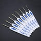 thumbnail image 5 of 8pcs gancho de ganchillo conjunto azul/blanco de porcelana manija de impresión de aluminio para tejer artesanía(#1, Golden) Agujas de ganchillo Spptty bordado de costura, 5 of 7