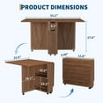 thumbnail image 2 of Table à Manger Pliante avec Abattant, Tiroir et Tablette de Rangement – Table de Cuisine Extensible Gain de Place avec 6 Roues pour Petits Espaces, Appartements et Salles à Manger, 2 of 8
