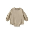 thumbnail image 1 of Faithtur Bébé Filles Garçons Romper Couleur Unie Manches Longues Col Rond Combinaisons Automne Hiver Bodys Décontractés, 1 of 8