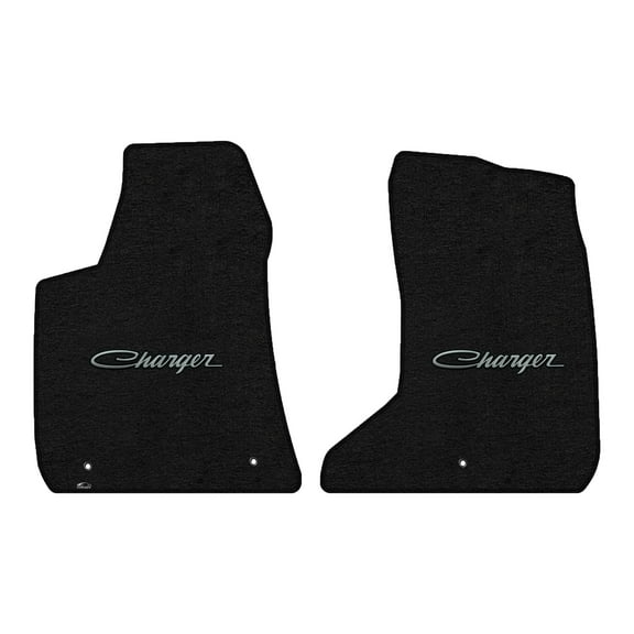 Lloyd Mats LogoMat Custom-Fit 2PC Carpet Floor Mats for 2011-2023 Dodge Charger AWD, Charcoal