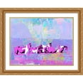 thumbnail image 2 of Stephen Chambers 14x12 Gold Ornate Wood Framed With Double Matting Wall Art Titled - Beach Horses 2, 2 of 6