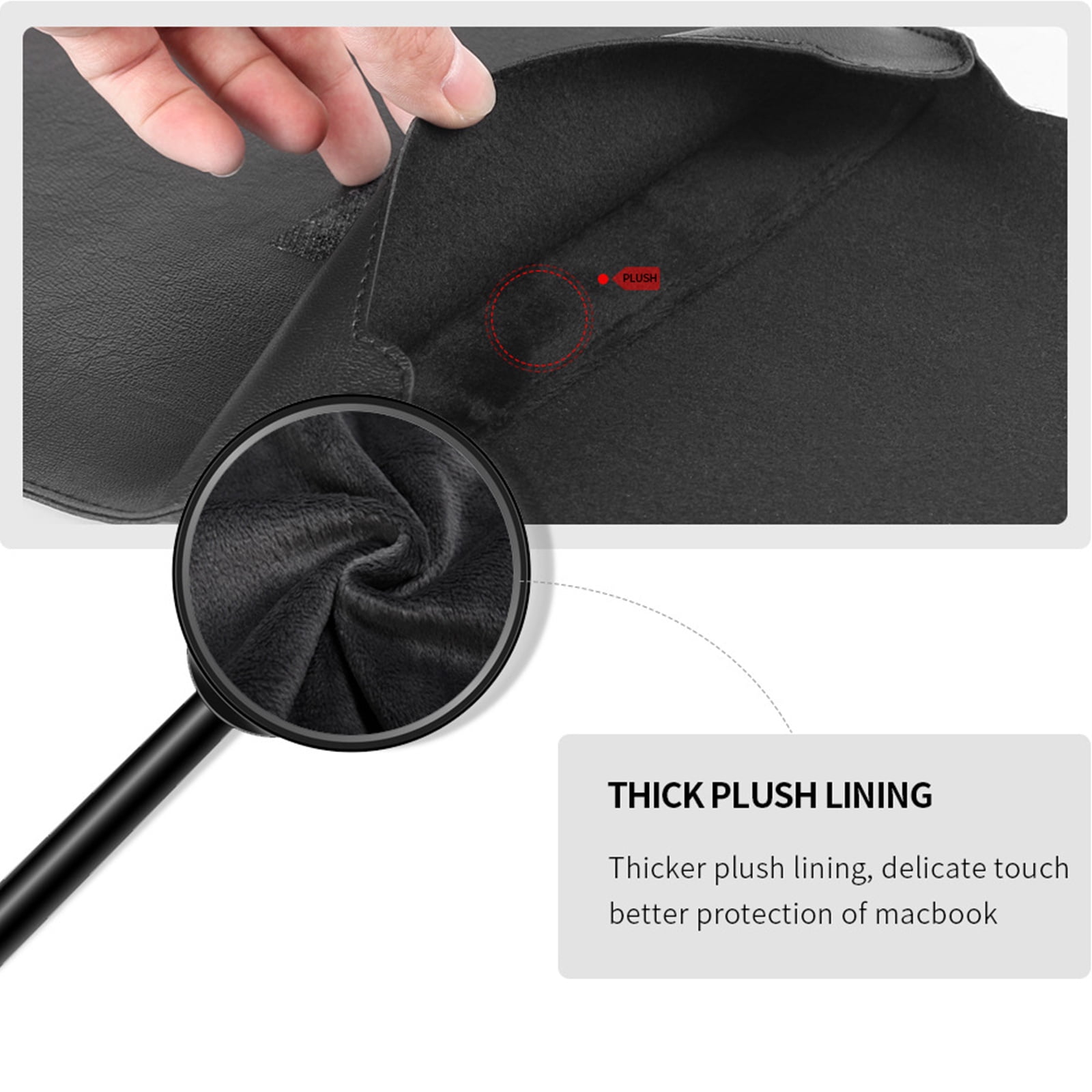 MERRYHAPY Black Laptop Sleeve with Stand, TPU Protective Case, Portable Cover for Travel and Everyday Use
